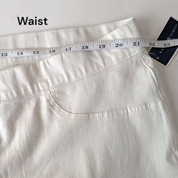 Karen Scott Pull-On Jeans Women's Plus Sz 3X White Stretch Pants Lightweight NWT - Picture 8 of 10